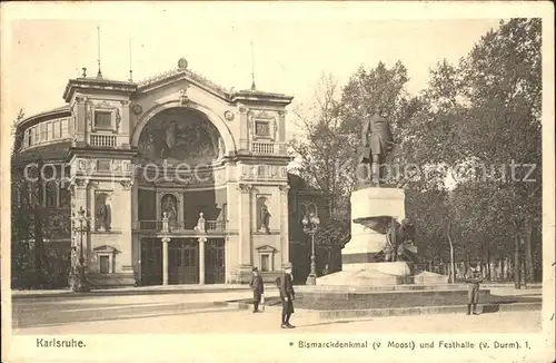 Karlsruhe Bismarckdenkmal Festhalle  Kat. Karlsruhe