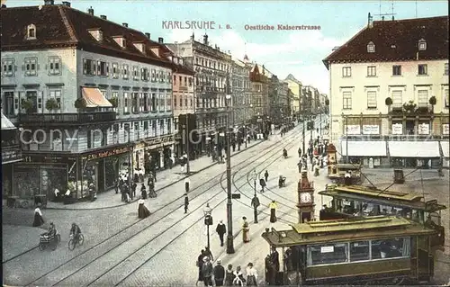 Karlsruhe Oestliche Kaiserstrasse Strassenbahn Kat. Karlsruhe