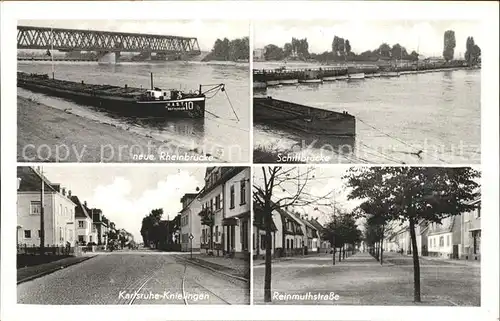 Karlsruhe  neue Rheinbruecke Schiffbruecke Kat. Karlsruhe