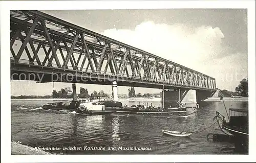 Karlsruhe Rheinbruecke Kat. Karlsruhe