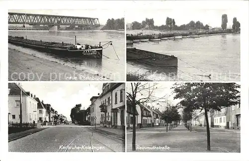 Karlsruhe Rheinbruecke Schiffbruecke  Kat. Karlsruhe