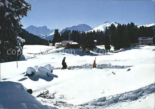 Lenzerheide Valbella Blick von der Passhoehe auf Oberhalbsteinerberge Kat. Lenzerheide