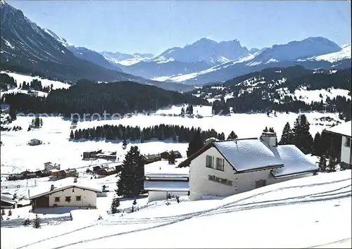 Lenzerheide Valbella Blick auf Heidsee und Oberhalbsteinerberge Kat. Lenzerheide