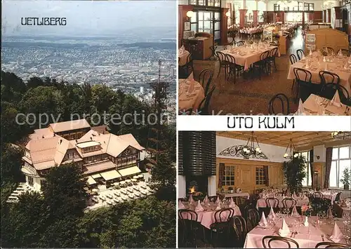 Uetliberg Zuerich Berggasthaus Uto Kulm Fliegeraufnahme Kat. Uetliberg