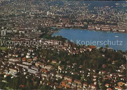 Zuerich mit Zuerichsee Fliegeraufnahme / Zuerich /Bz. Zuerich City