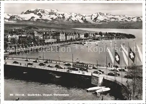 Zuerich Quaibruecke Utoquai Glarneralpen / Zuerich /Bz. Zuerich City