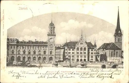 Zuerich Hauptpost Stadthaus Fraumuenster / Zuerich /Bz. Zuerich City