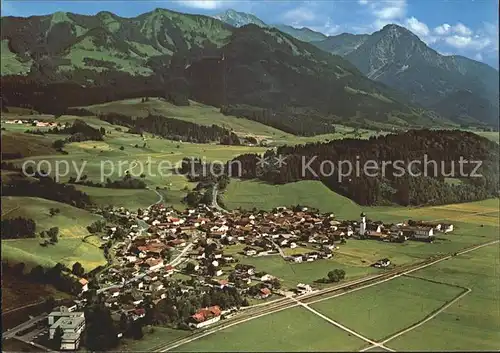 Altstaedten Fliegeraufnahme mit Sonnenkopf Nebelhorn Kat. Sonthofen