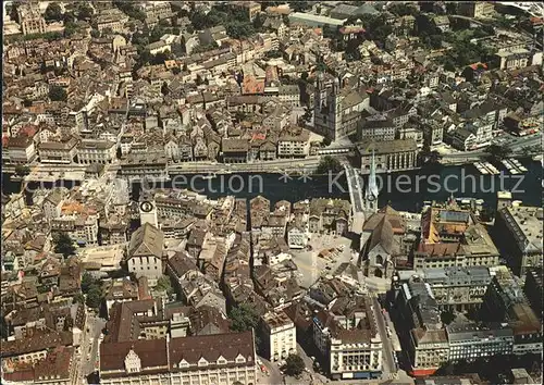 Zuerich Fliegeraufnahme Limmatpartie / Zuerich /Bz. Zuerich City