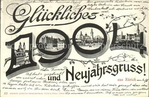 Zuerich Neujahrsgruss / Zuerich /Bz. Zuerich City