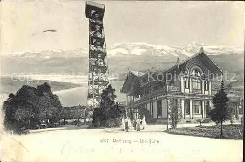 Uetliberg Zuerich Restaurant Uto Kulm Aussichtsturm Zuerichsee Alpenpanorama Kat. Uetliberg