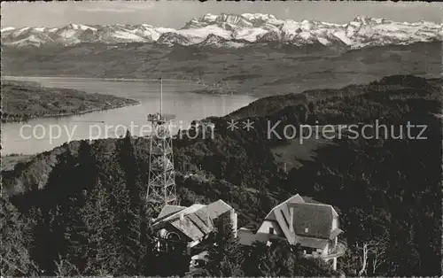 Uetliberg Zuerich Restaurant Uto Kulm Aussichtsturm Zuerichsee Glarneralpen Kat. Uetliberg