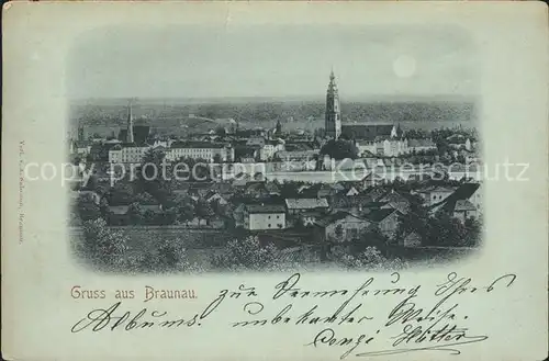 Braunau Inn Oberoesterreich Ortsansicht mit Kirche Kat. Braunau am Inn