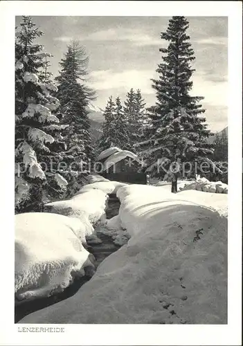 Lenzerheide Chur Partie am Bach tief verschneit Kat. Lenzerheide