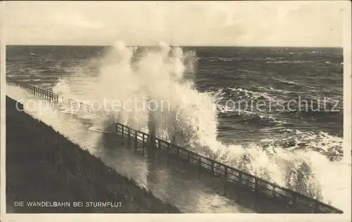 Wittduen Nordseebad Amrum Wandelbahn bei Sturmfltu Kat. Wittduen