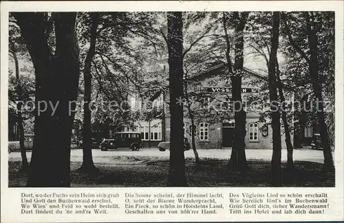 Vossloch Barmstedt Hotel Gruener Wald Gedicht Kat. Barmstedt