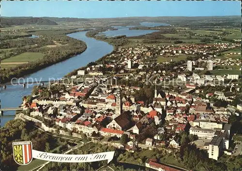 Braunau Inn Oberoesterreich Encknachmuendung Innstausee  Kat. Braunau am Inn