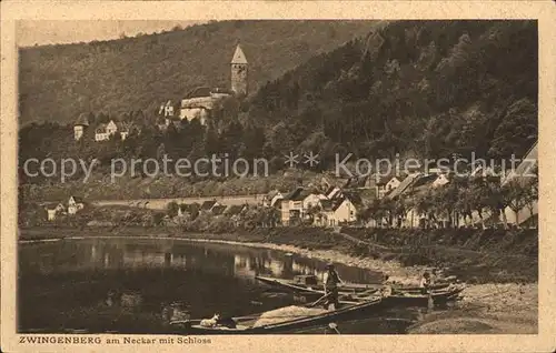 Zwingenberg Baden Neckar Neckarufer mit Schloss  Kat. Zwingenberg