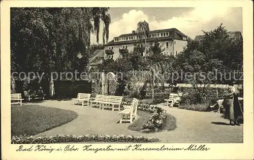 Bad Koenig Kurgarten Kursanatorium Mueller Kat. Bad Koenig