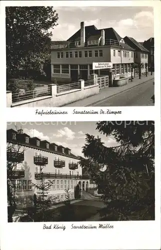 Bad Koenig Sanatorium Mueller Kat. Bad Koenig