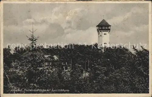 Karlsbad Eger Boehmen Freundschaftshoehe mit Aussichtsturm Kat. Karlovy Vary