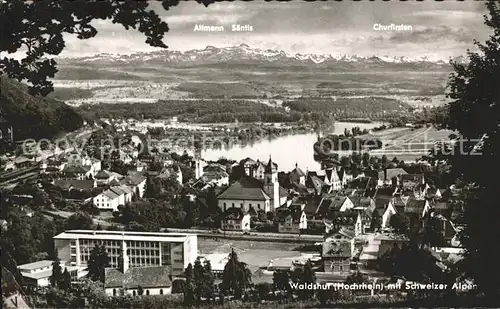 Waldshut Tiengen Rhein mit Altmann Saentis und Churfirsten Kat. Waldshut Tiengen