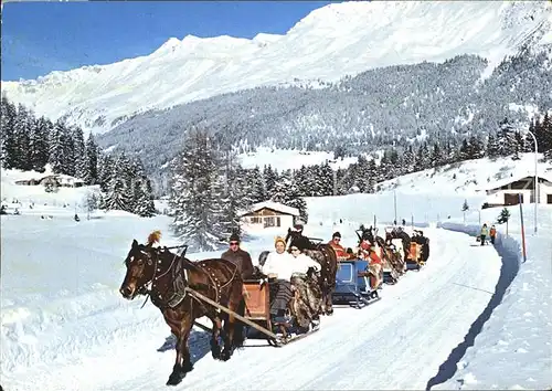 Lenzerheide Albula Pferde Schlittenfahrt nach Sporz Kat. Lenzerheide