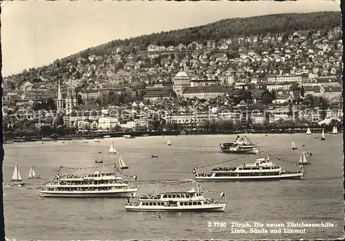 Zuerich Zuerichseeschiffe Linth Saentis Limmat / Zuerich /Bz. Zuerich City