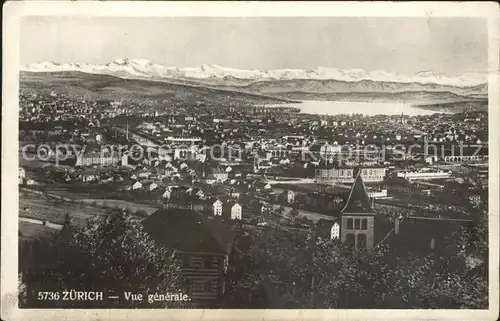Zuerich Gesamtansicht mit Zuerichsee Alpenpanorama / Zuerich /Bz. Zuerich City
