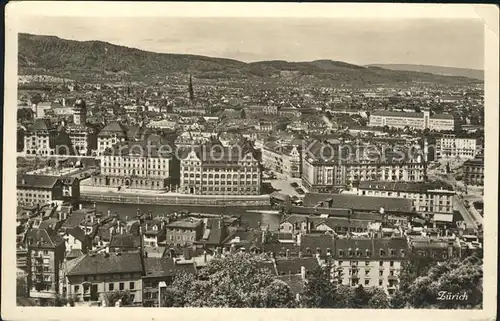 Zuerich Blick ueber die Stadt / Zuerich /Bz. Zuerich City