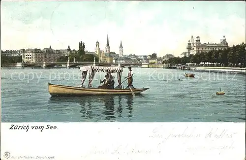 Zuerich Ansicht vom Zuerichsee aus Boot / Zuerich /Bz. Zuerich City