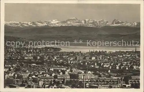 Zuerich von der Weid Zuerichsee Alpenpanorama / Zuerich /Bz. Zuerich City