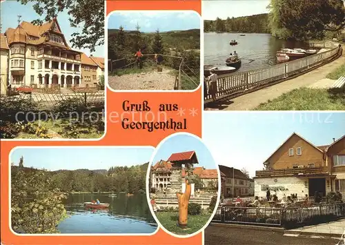 Georgenthal Hotel Deutscher Hof Schwabhaeuser Kopf Anleger Hammerteich FDGB Erholungsheim Kat. Georgenthal