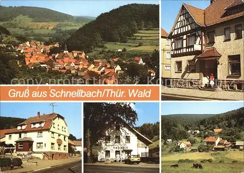 Schnellbach Thueringen Panorama Gasthaus Schwan FDGB Erholungsheim Zum Loewen Berggasthaus Nesselhof OT Nesselhof Kat. Beltheim