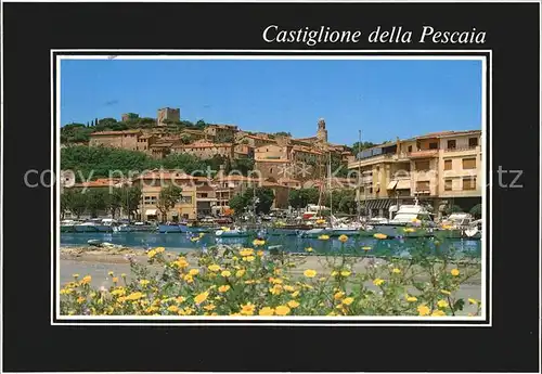 Castiglione della Pescaia Teilansicht Hafen Schloss