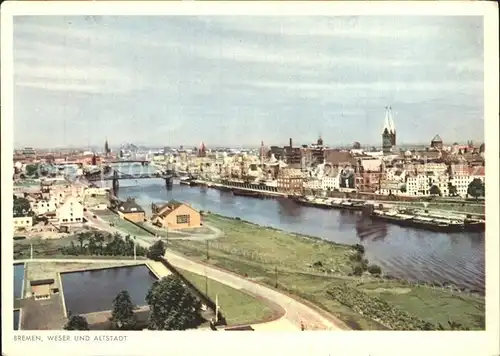 Bremen Weser und Altstadt Kat. Bremen