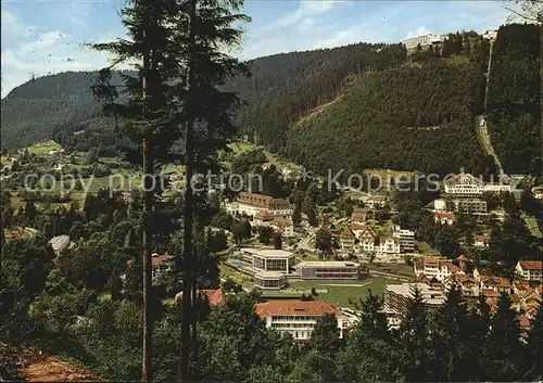 Wildbad Schwarzwald Thermal Hallen und Freibad mit Sommerberg Schienen Drahtseilbahn Kat. Bad Wildbad