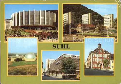 Suhl Thueringer Wald Stadthalle Waffenmuseum Hochhaeuser Planetarium Kat. Suhl