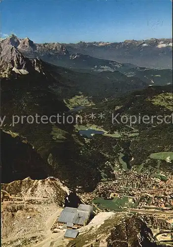 Garmisch Partenkirchen Blick von Karwendelspitze Kat. Garmisch Partenkirchen