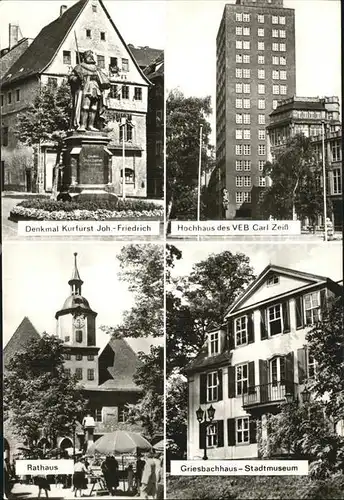 Jena Thueringen Denkmal Kurfuerst Johann Friedrich Hochhaus VEB Carl Zeiss