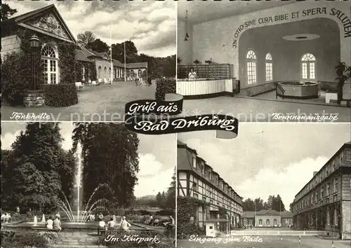 Bad Driburg Trinkhalle Kurpark Springbrunnen Eingang zum Bade Brunnenausgabe Kat. Bad Driburg