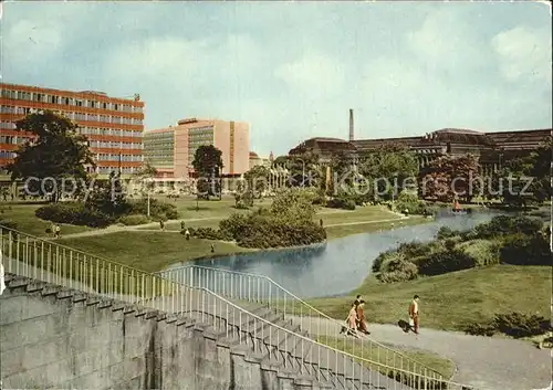 Leipzig Schwanenteich Bahnhof Interhotel  Kat. Leipzig