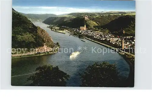 Oberwesel Rhein Fliegeraufnahme Rheinpartie Kat. Oberwesel am Rhein