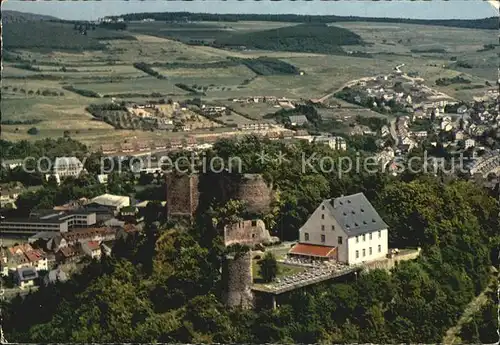 Kirn Nahe Kyrburg Fliegeraufnahme Kat. Kirn