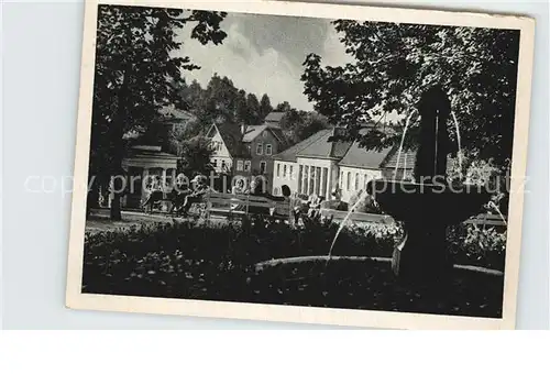 Bad Liebenstein Blick vom Kurgarten zum Badehaus und Brunnentempel Kat. Bad Liebenstein