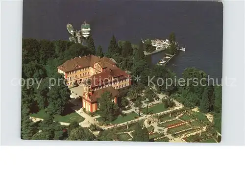 Insel Mainau Fliegeraufnahme Schloss Kirche Rosengarten Kat. Konstanz Bodensee