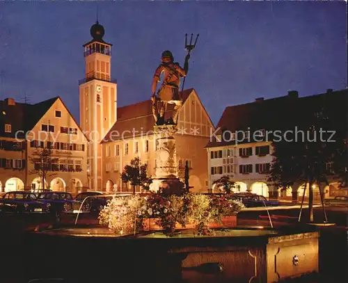 Freudenstadt Marktplatz Rathaus Neptunbrunnen Kat. Freudenstadt