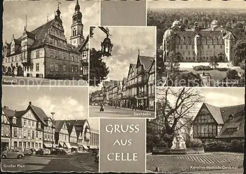 Celle Niedersachsen Rathaus Stechbahn Herzogschloss Grosser Plan Karoline Mathilde Denkmal Kat. Celle