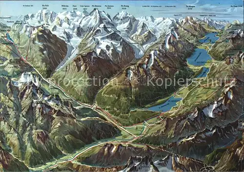 Engadin GR Panorama Kat. St Moritz