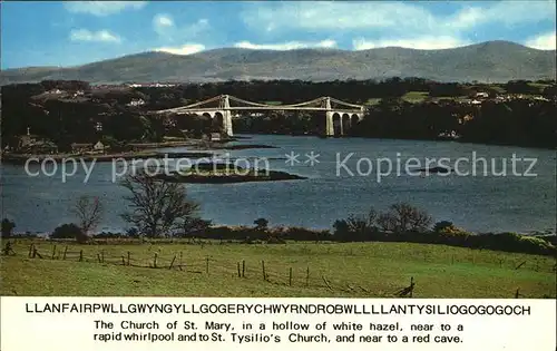 Bangor Wales The Menai Suspension Bridge Kat. Cardiff